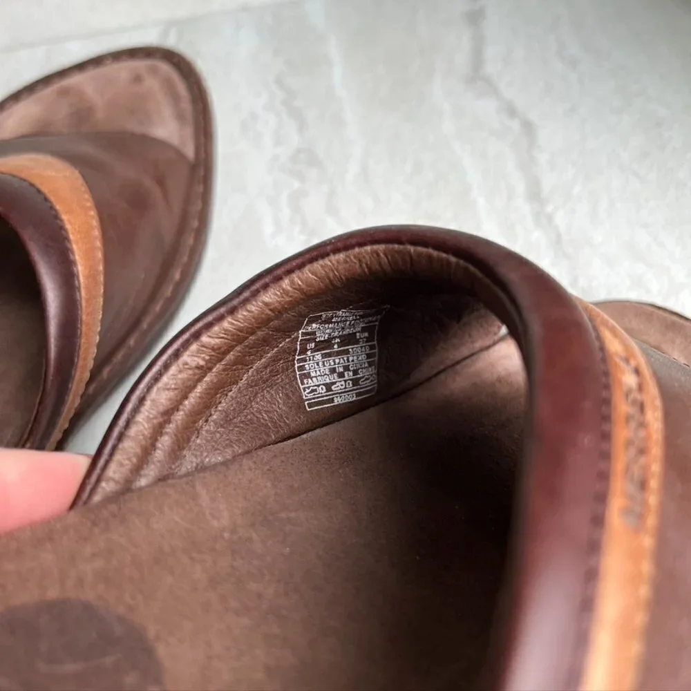 ** Merrell tetra trance sandals brown leather slides Size EU 37 US 6